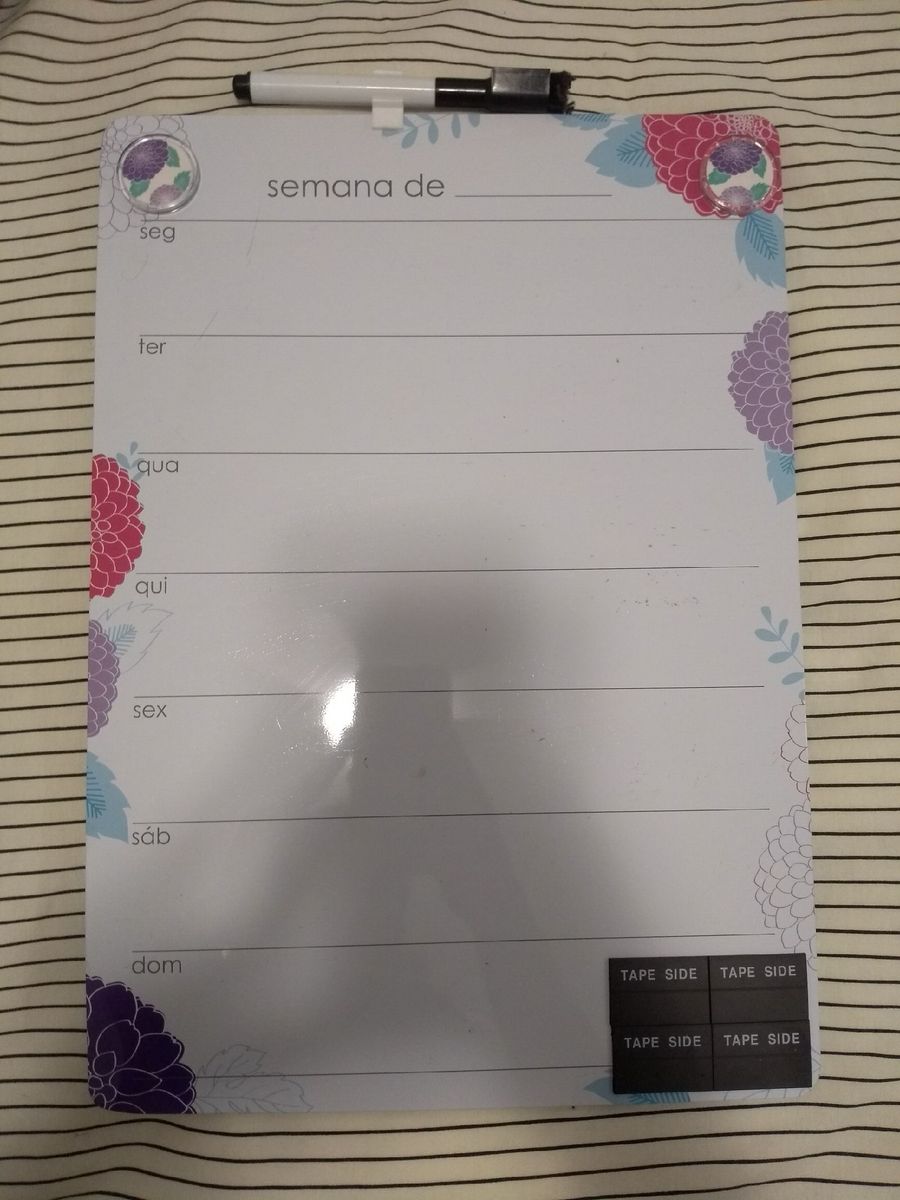 organizador de semana - papelaria sem marca