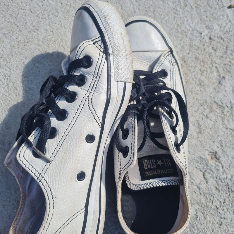 Couro Original All Star Couro Branco 36 Original All Star De Couro