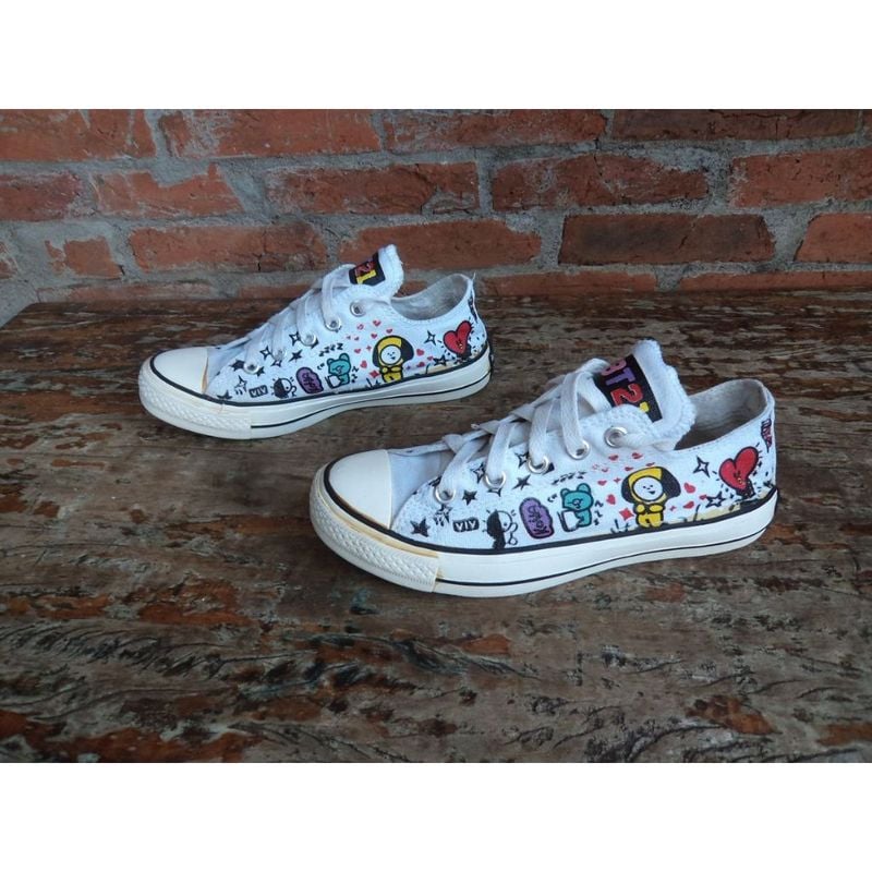 Original Tenis All Star Converse X Bt21 Chuck Taylor All Star Low White 36 Tenis Feminino All Star Usado 102804418 enjoei