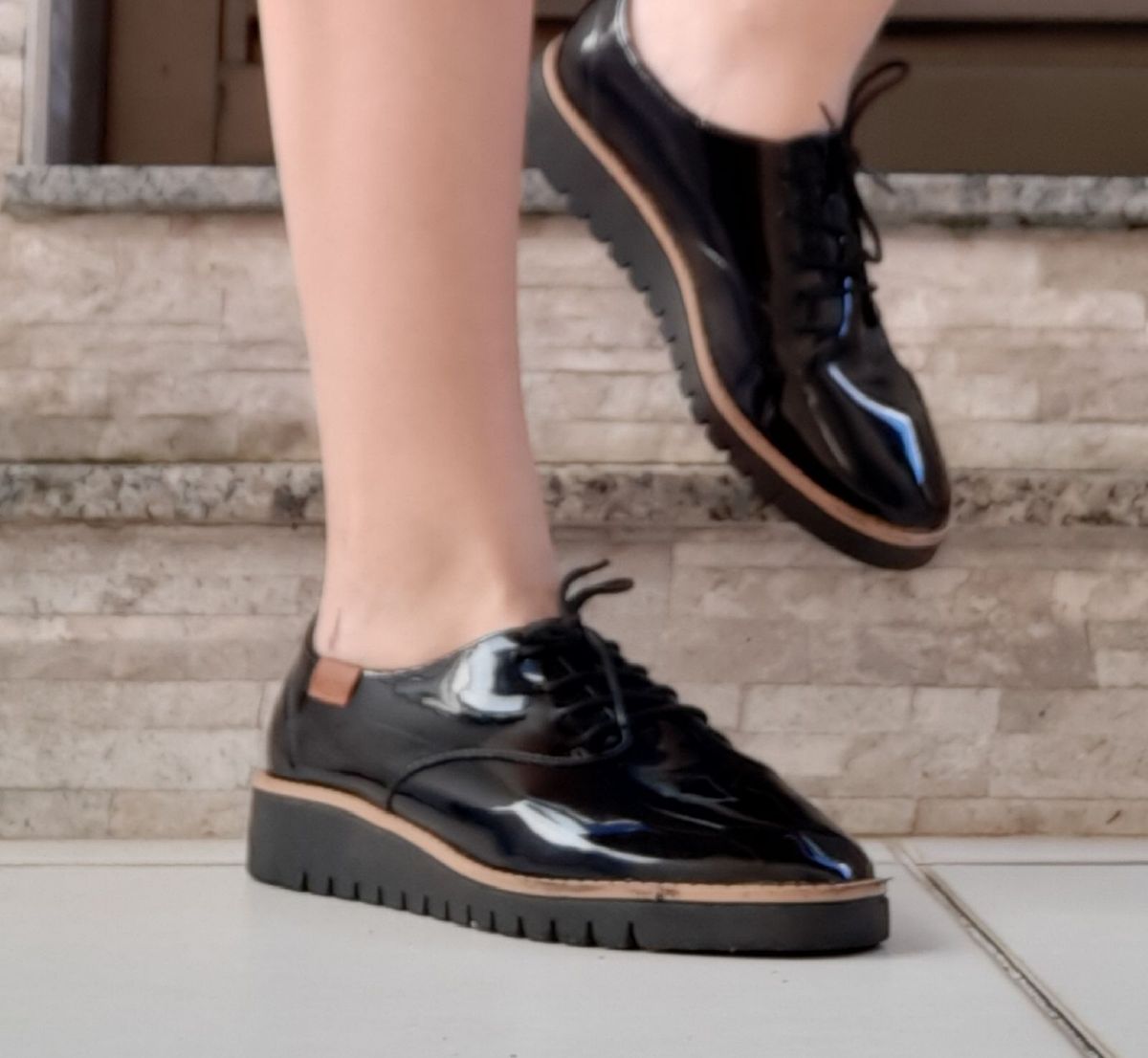 Sapato Oxfortd Sapato Oxford Verniz Beira Rio Tênis Feminino - Main Image