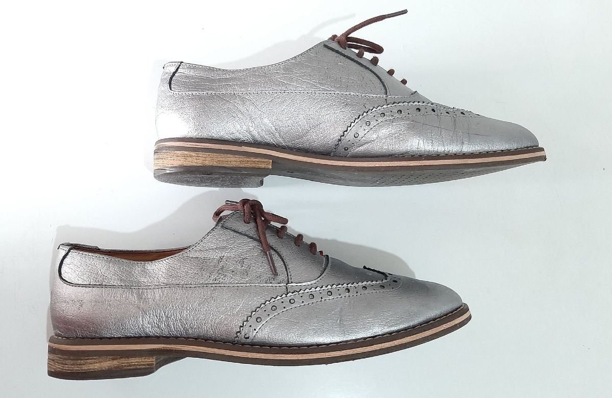 sapato oxford prata
