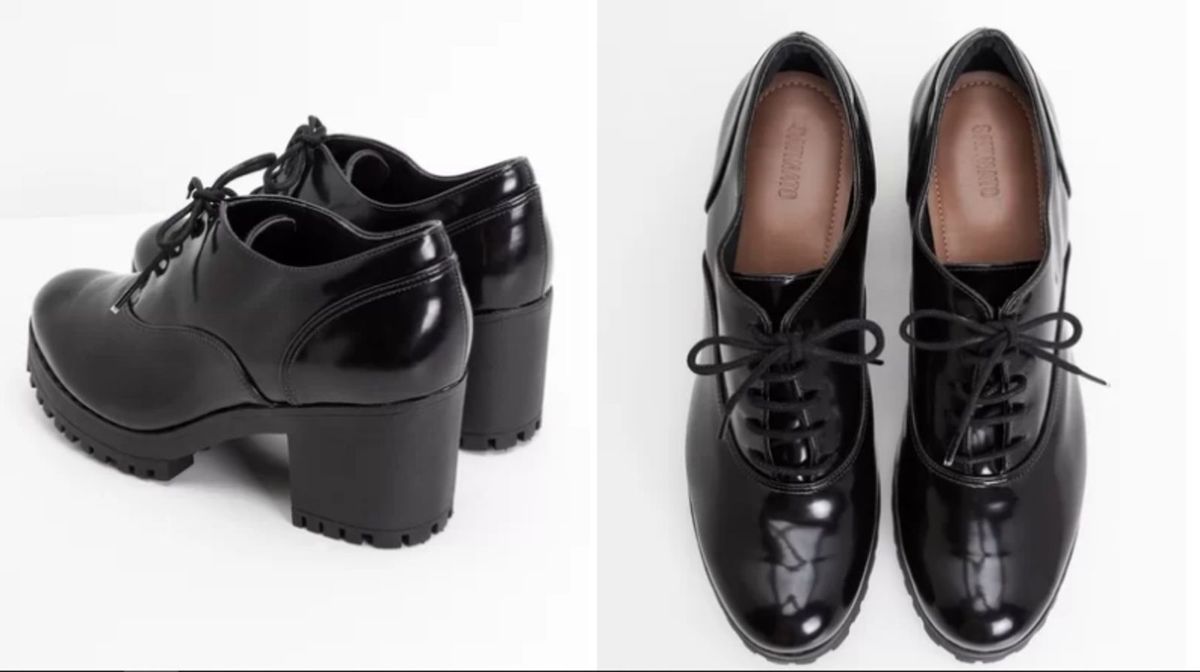sapato feminino oxford tratorado satinato