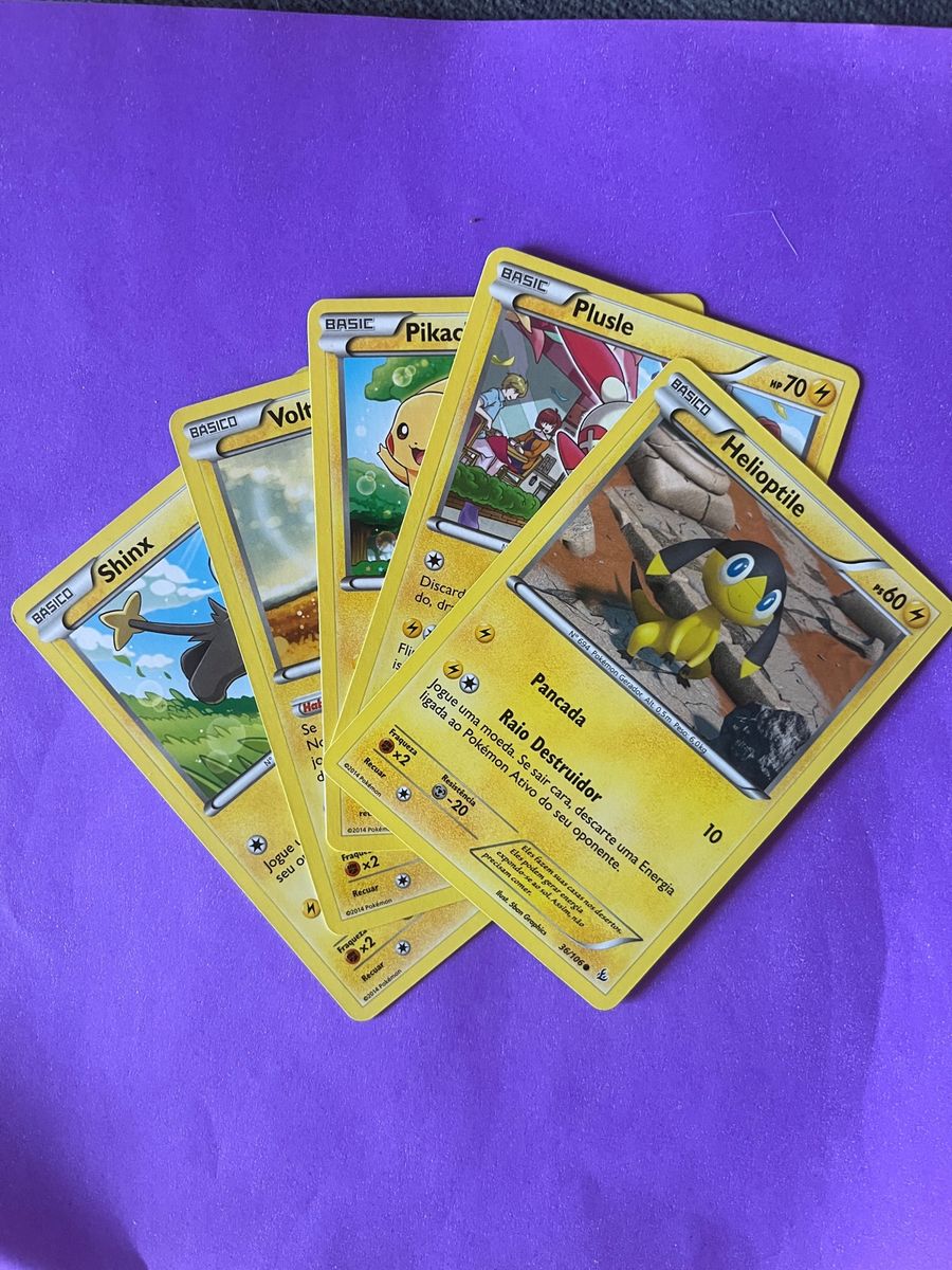 Lote de 13 Cartas Pokemon do Tipo Elétrico.