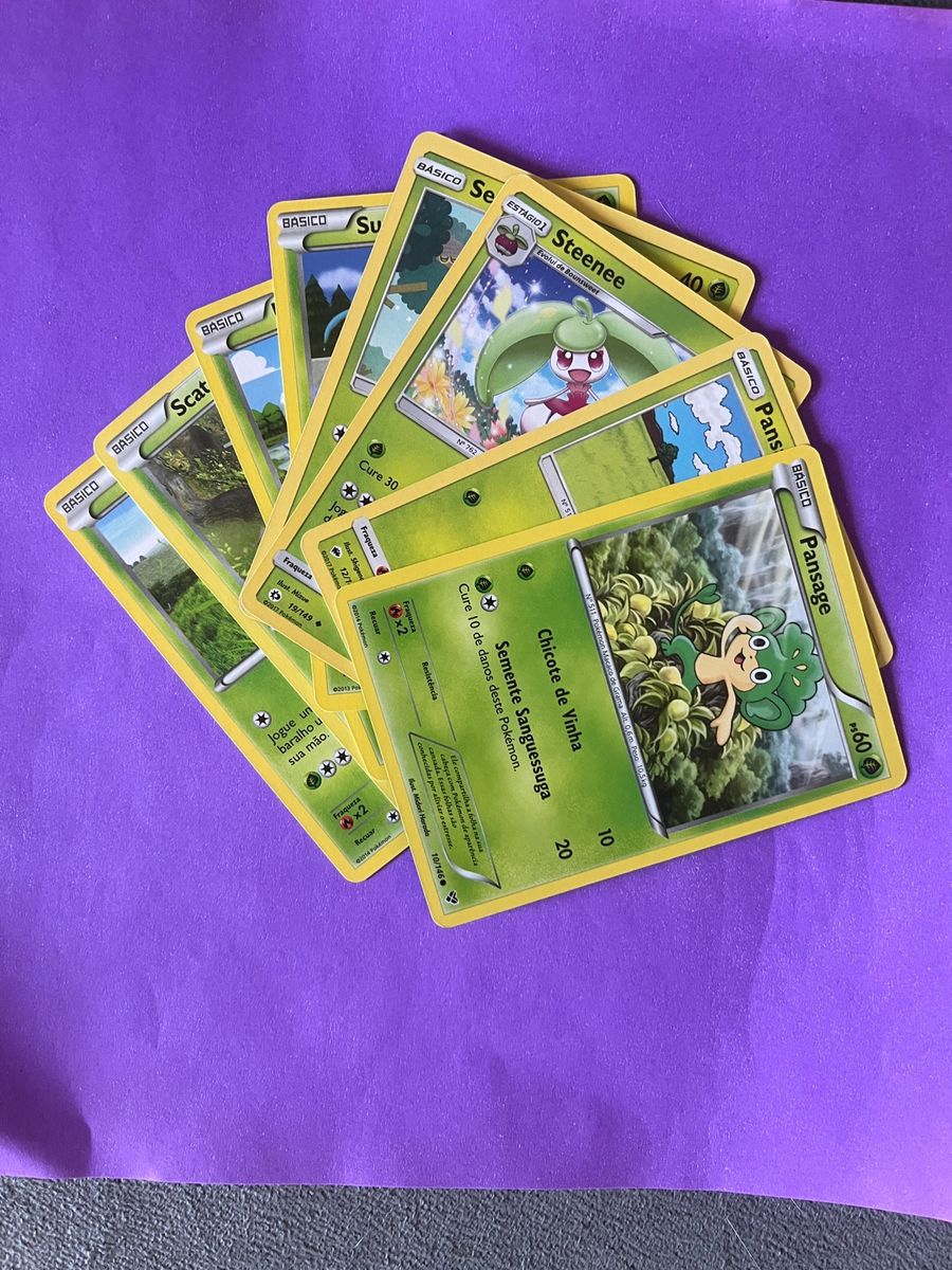 Pack de Cartas Tcg Pokémon Tipo Planta/Inseto, Jogo de Tabuleiro Pokémon  Usado 90994235