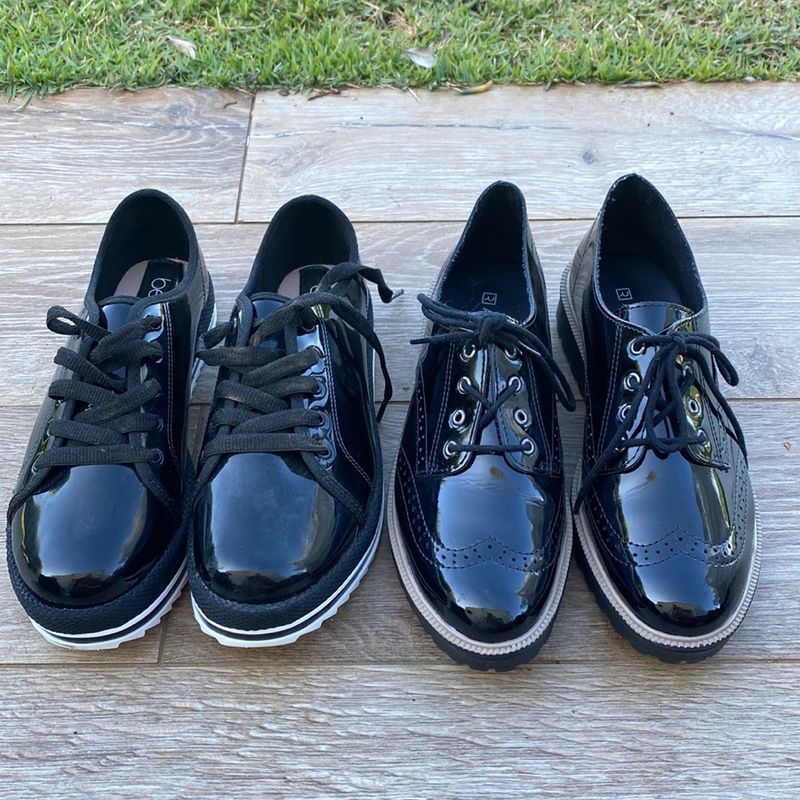 Pack Kit Sapato Mocassim Preto Envernizado Nunca Usado Sapato