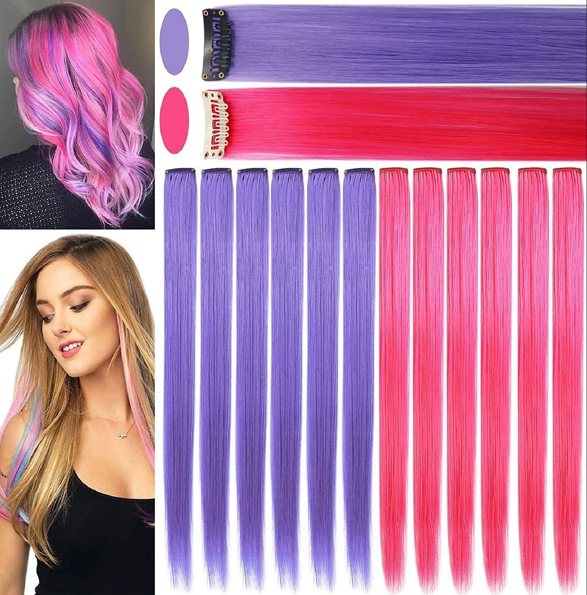 Pacote 10 Mechas Coloridas Tic Tac Fibra Japonesa 60 Cm | Produto p ...