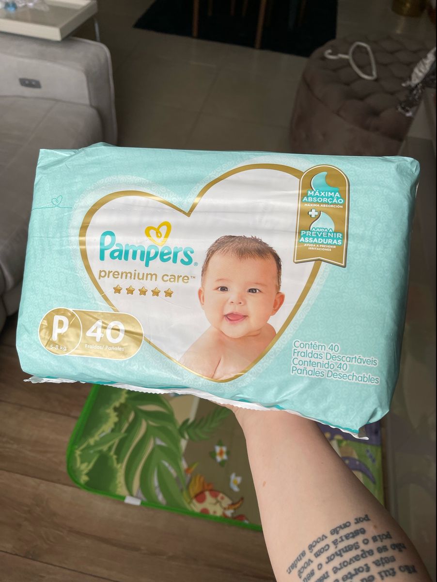 Pacote Fraldas Pampers Premium Care P 40 Unidades Roupa Infantil Para