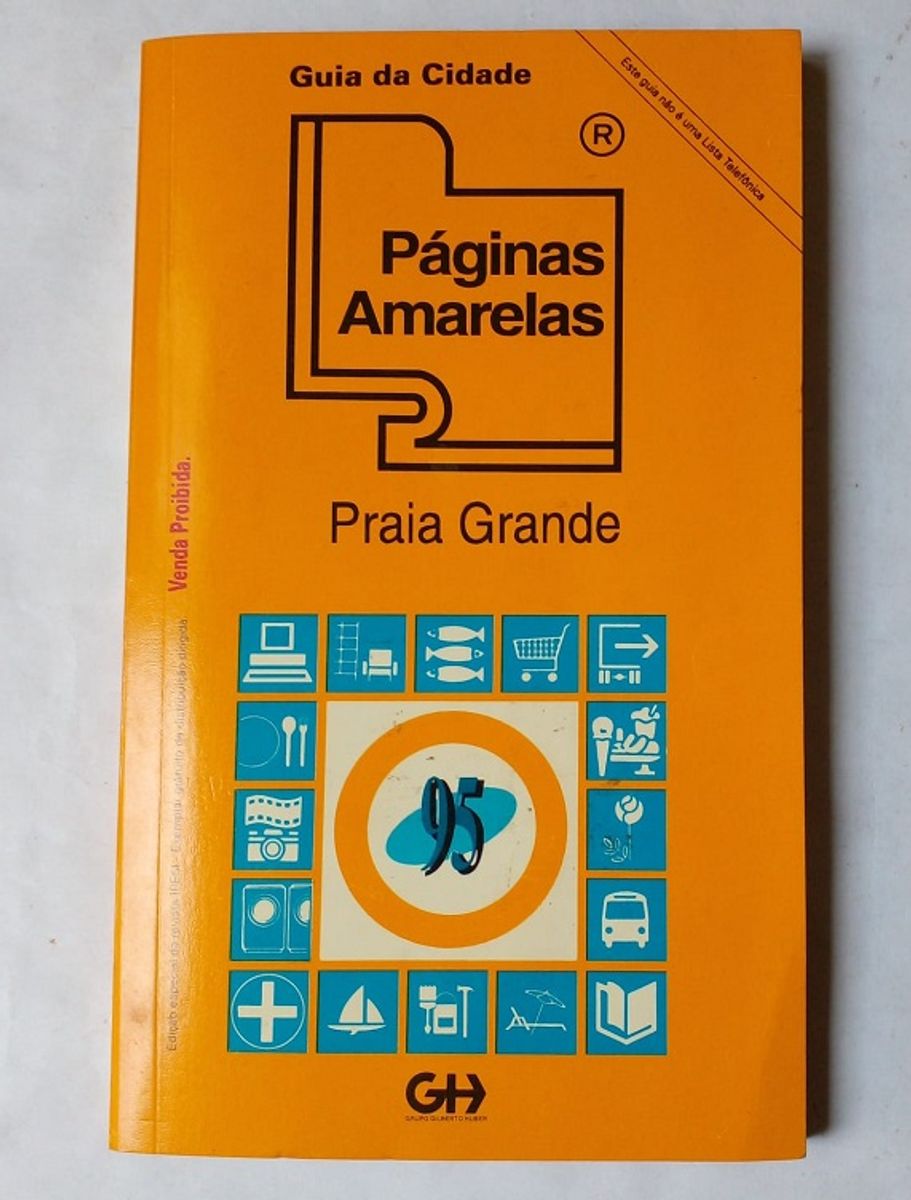 Páginas Amarelas Praia Grande 1995 Grupo Gilberto Huber Livro Usado 85321147 enjoei