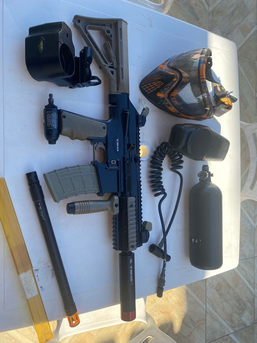Paintball Bt Tm15 + Máscara Dye + Cano + Rip Clip Bt Roupa Esportiva
