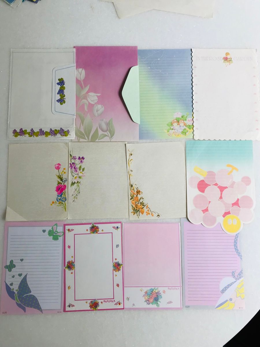 Papel De Carta Anos 80 39 Item De Papelaria Nunca Usado 84436622