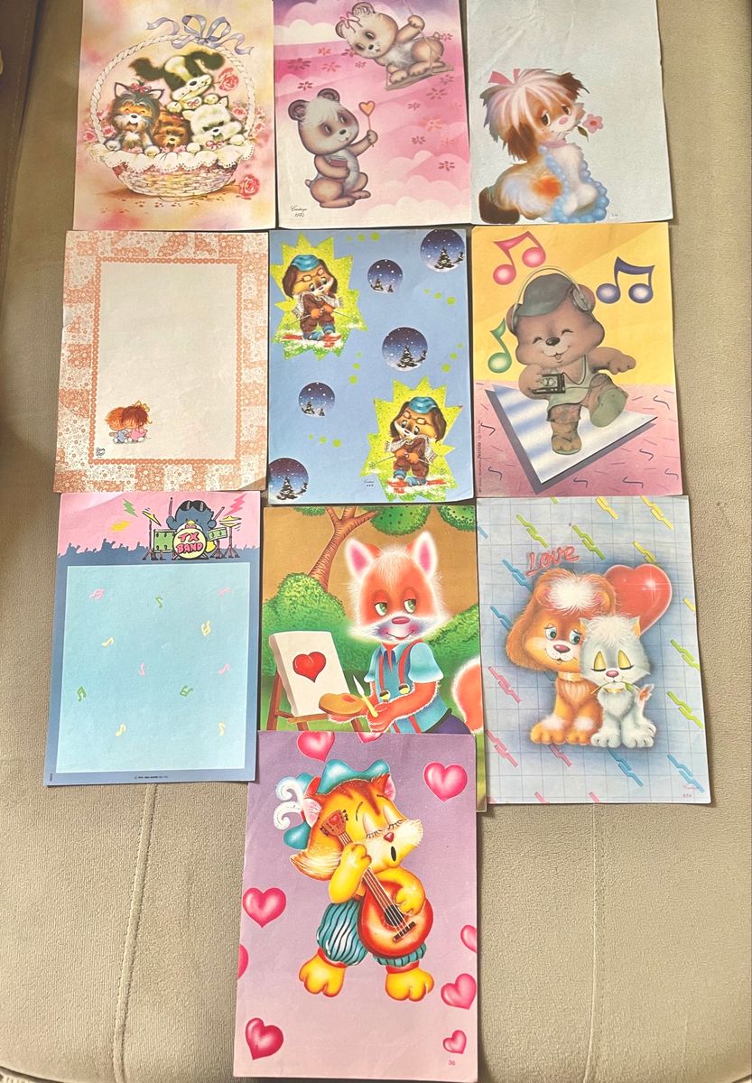 Papel De Carta Anos 80 Produto Vintage E Retro Papelaria Nunca Usado