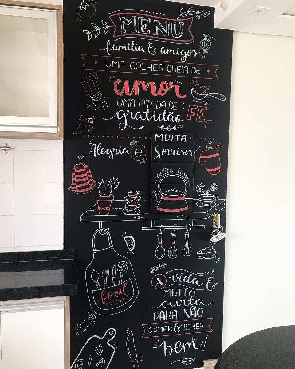 Papel De Parede Adesivo, Chalkboard Na Parede