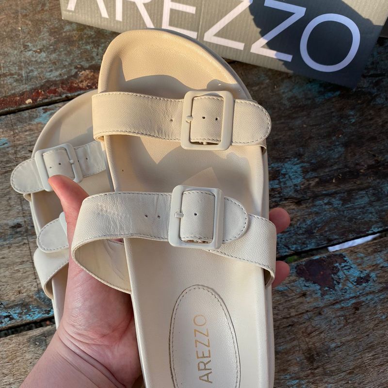 Papete Birken Arezzo Off White Original Sand lia Feminina Arezzo Usado 76592136 enjoei