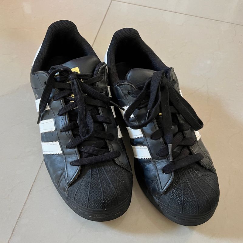 Par de Tênis Adidas Super Star Preto Original Número 38, Tênis Feminino  Adidas Usado 90181113