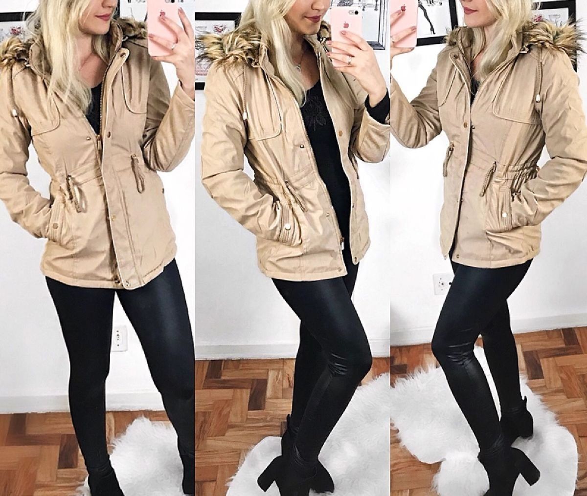 jaqueta parka feminina forrada