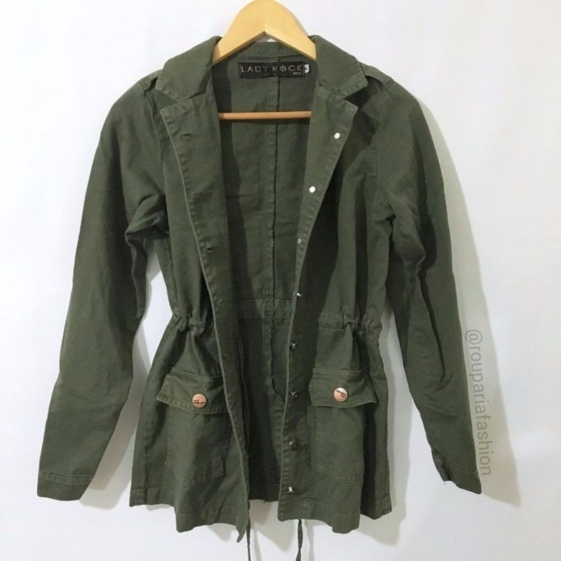Jaqueta Parka Feminina Parka Verde Militar Lady Rock Parka Jaqueta