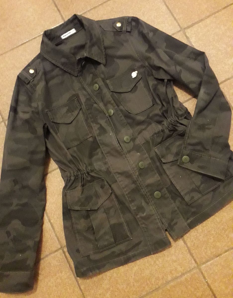 parka militar camuflada feminina