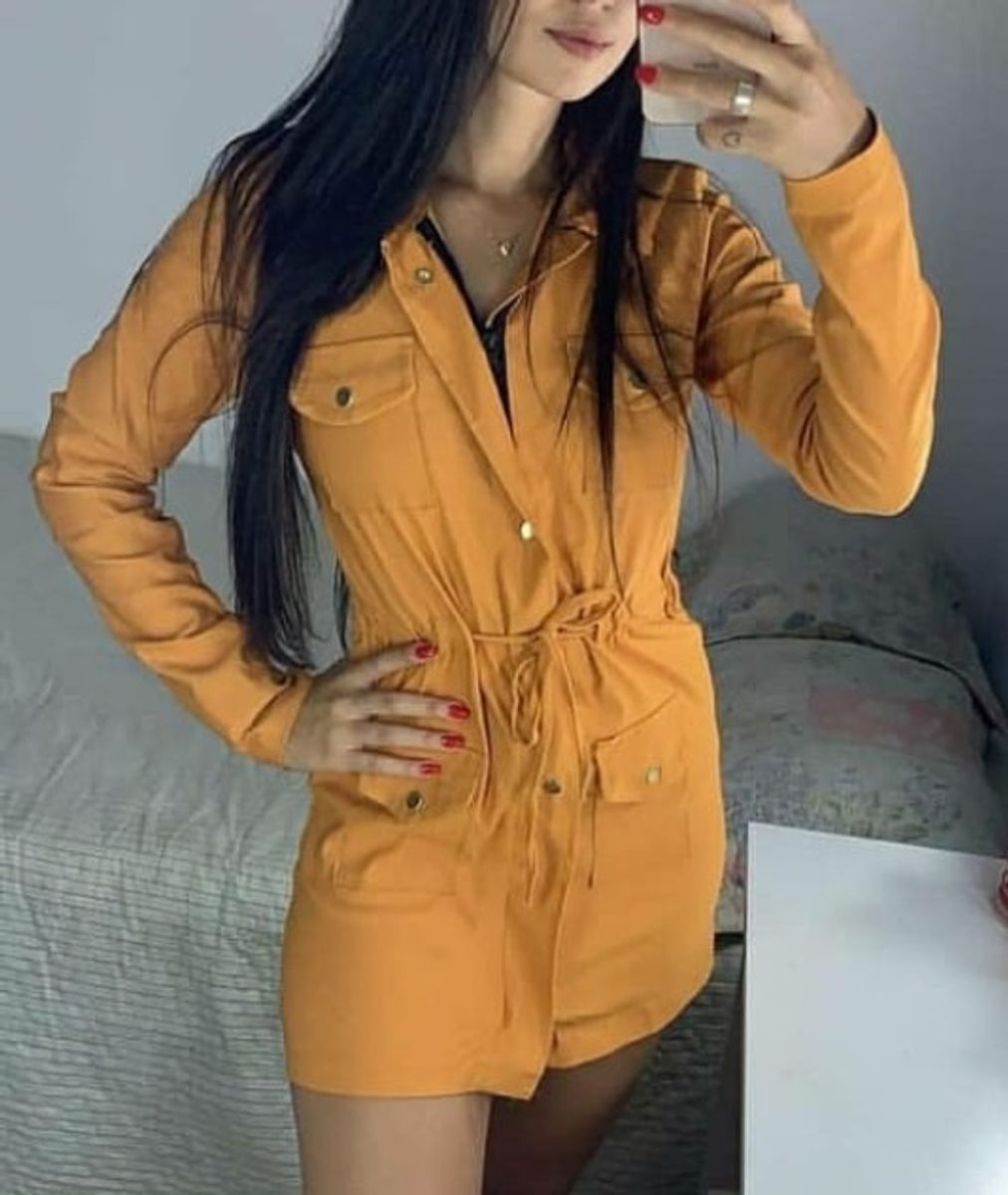 jaqueta feminina mostarda