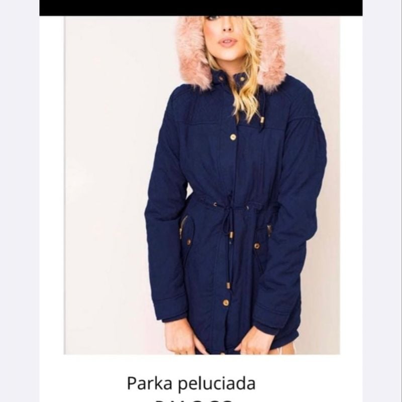 Parka best sale peluciada azul