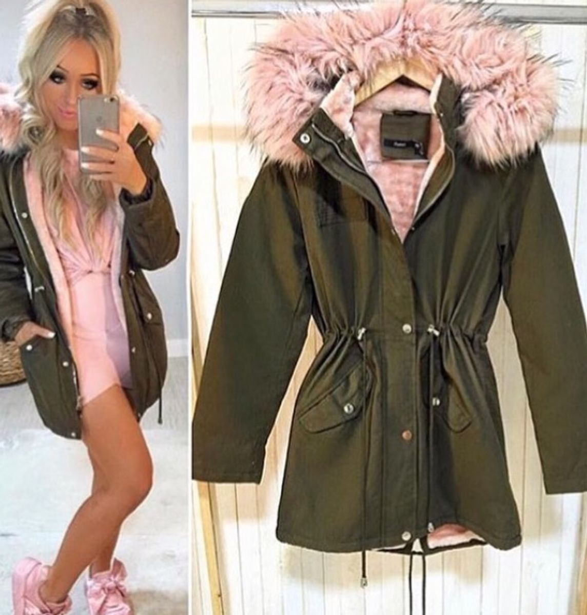 parka peluciada feminina