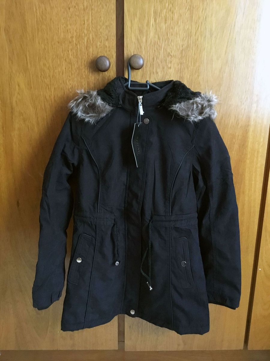 parka forrada preta