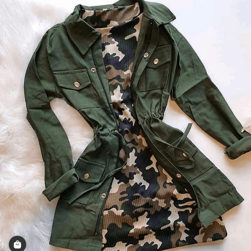 Sobretudo estilo hot sale militar feminino