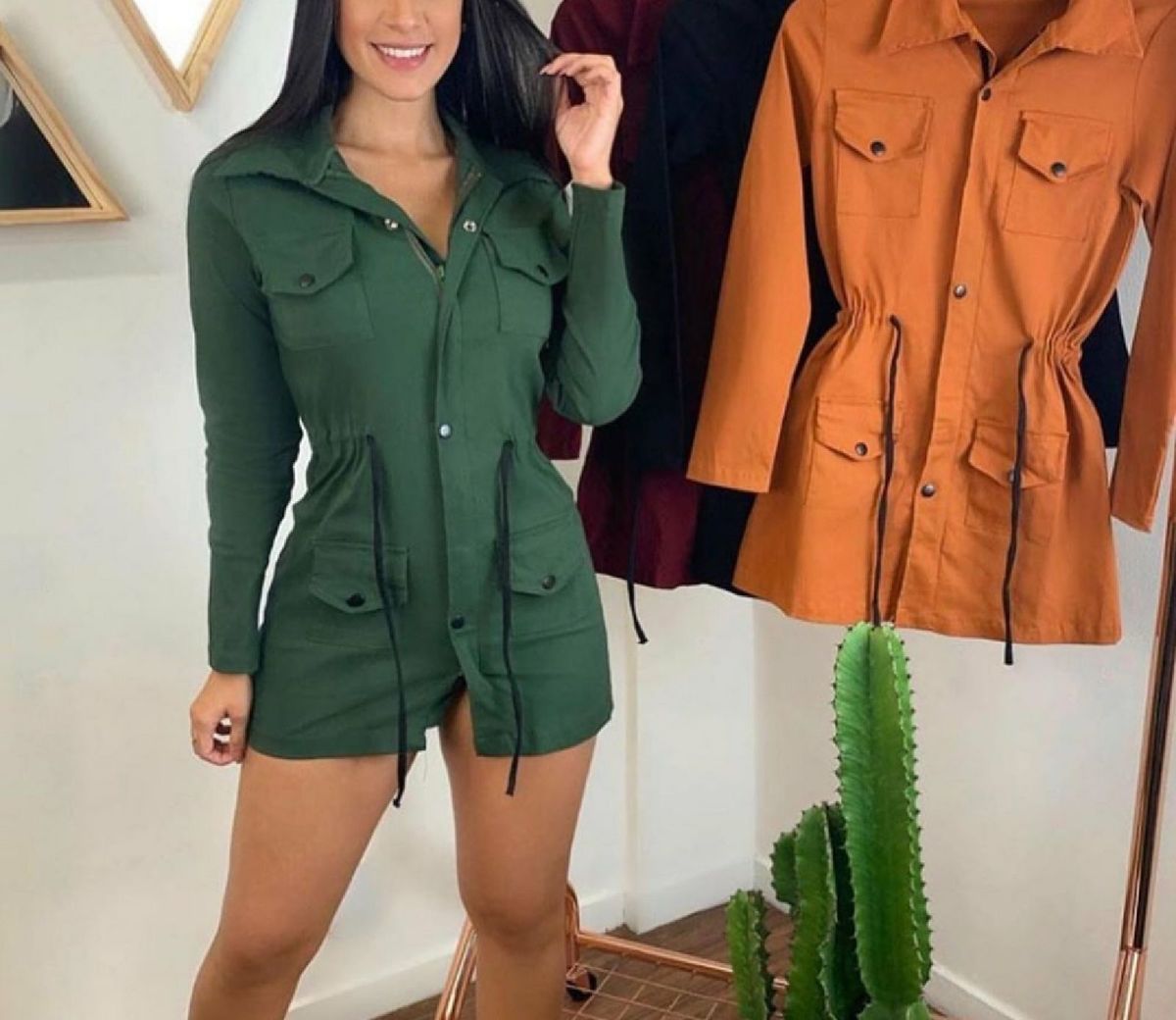 blusa parka verde