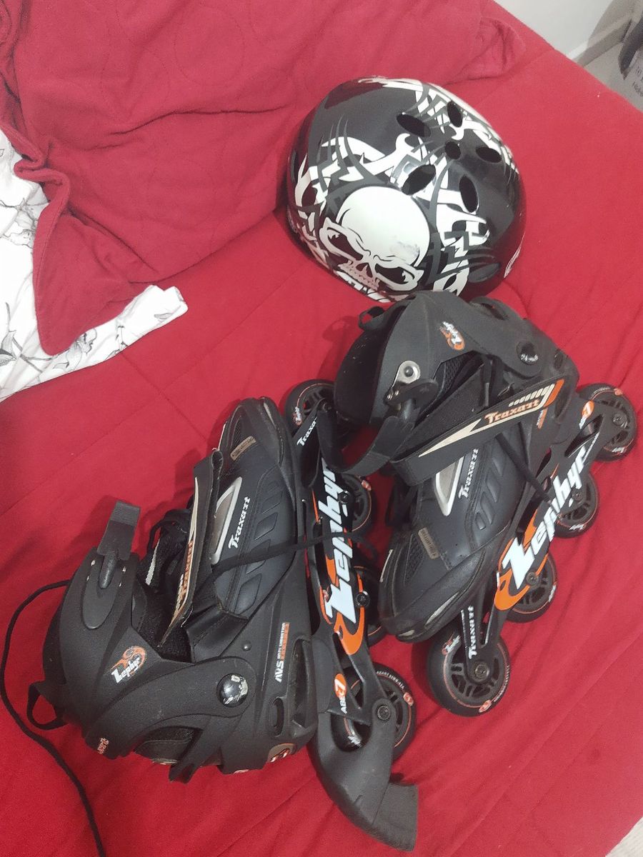 Patins Profissional Traxart E Kit De Seguran A Completo Incluso Capacete Item P Esporte E