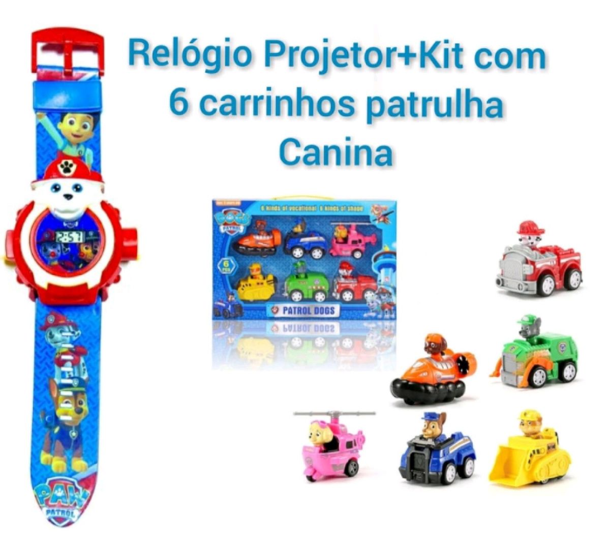 Brinquedo Patrulha Canina Kit 6 Carrinhos Fricção