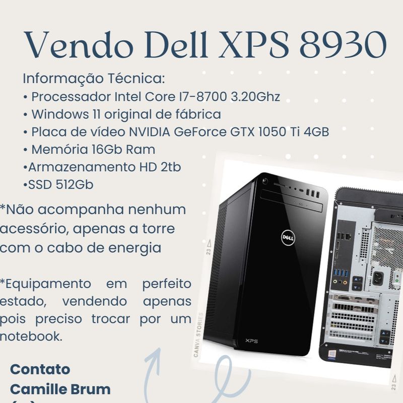 Pc Gamer Dell Xps 8930 | Dell Usado 78670717 | enjoei