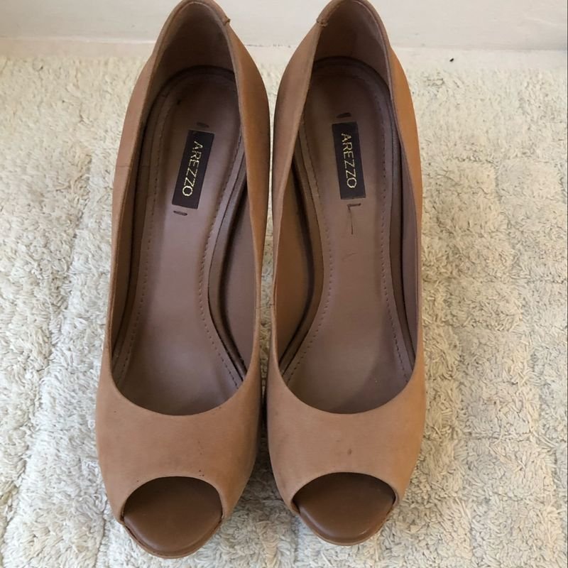 Peep Toe Arezzo Caramelo Sand lia Feminina Arezzo Usado 78409937