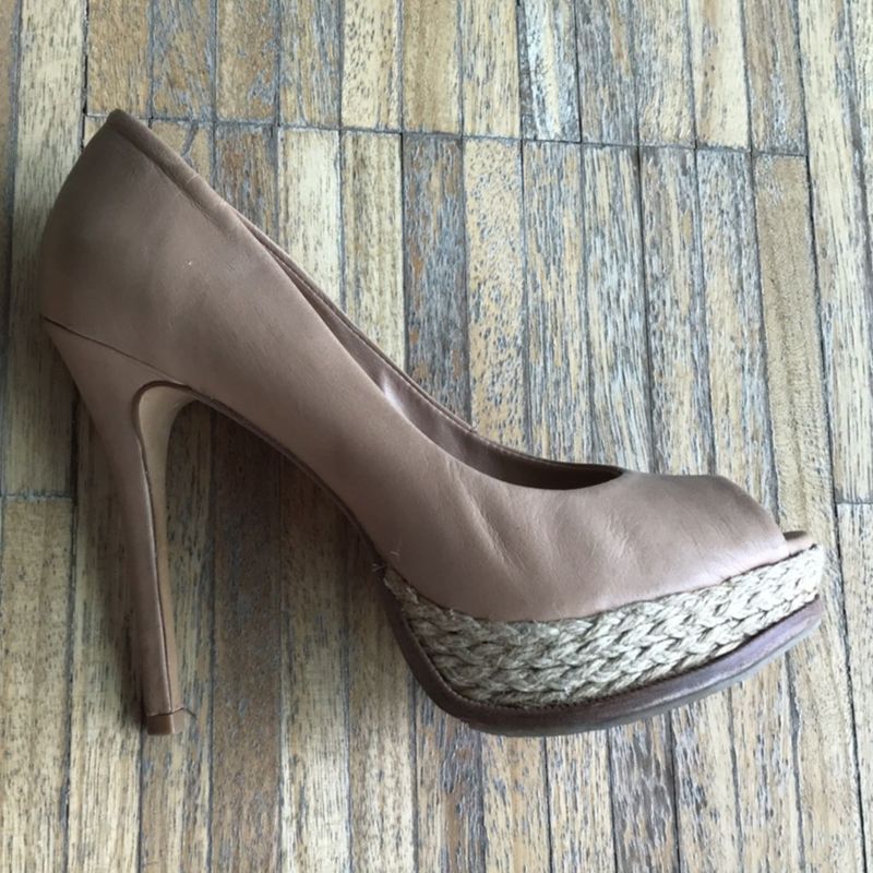 Peep Toe Arezzo Lindo Nude Scarpin Trabalho Salto Alto Confortavel Sand lia Feminina Arezzo Usado 21116402 enjoei