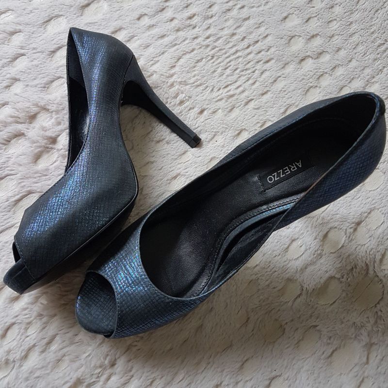 Peep toe azul sales marinho