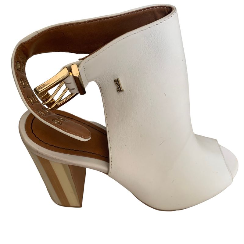 Peep toe hot sale branco santa lolla