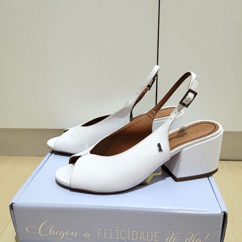 Peep toe hot sale branco santa lolla