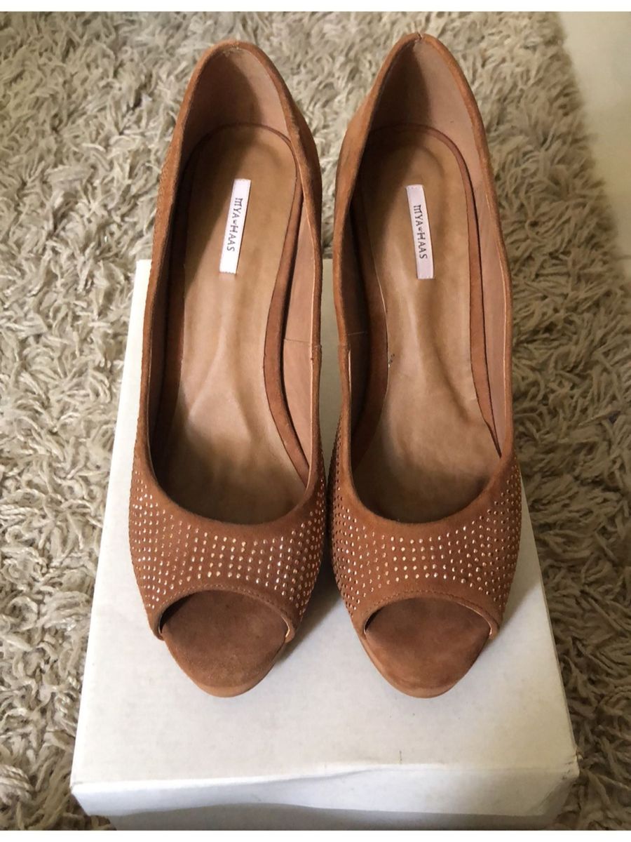 peep toe caramelo