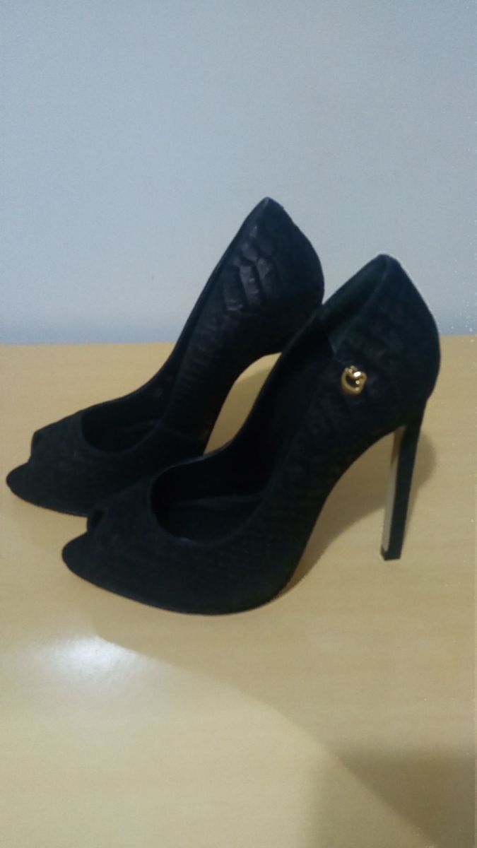 peep toe carmen steffens preto