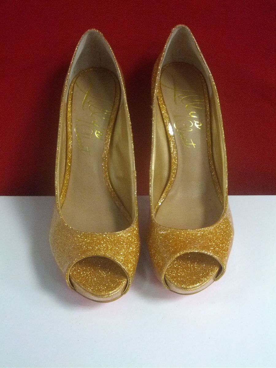 peep toe dourado glitter