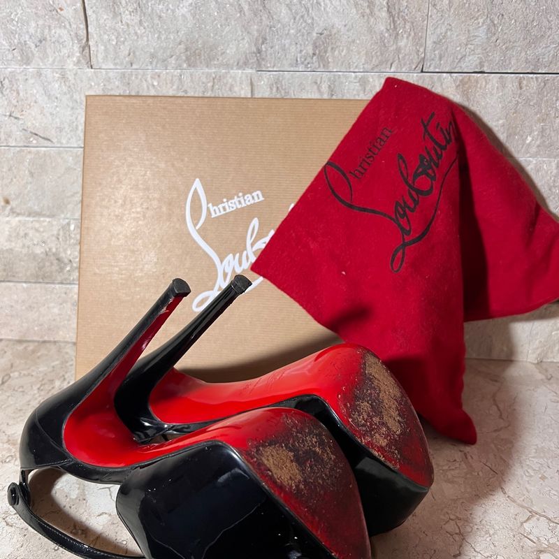 Peep Toe Louboutin Preto 37 Brasil | Christian Louboutin Usado
