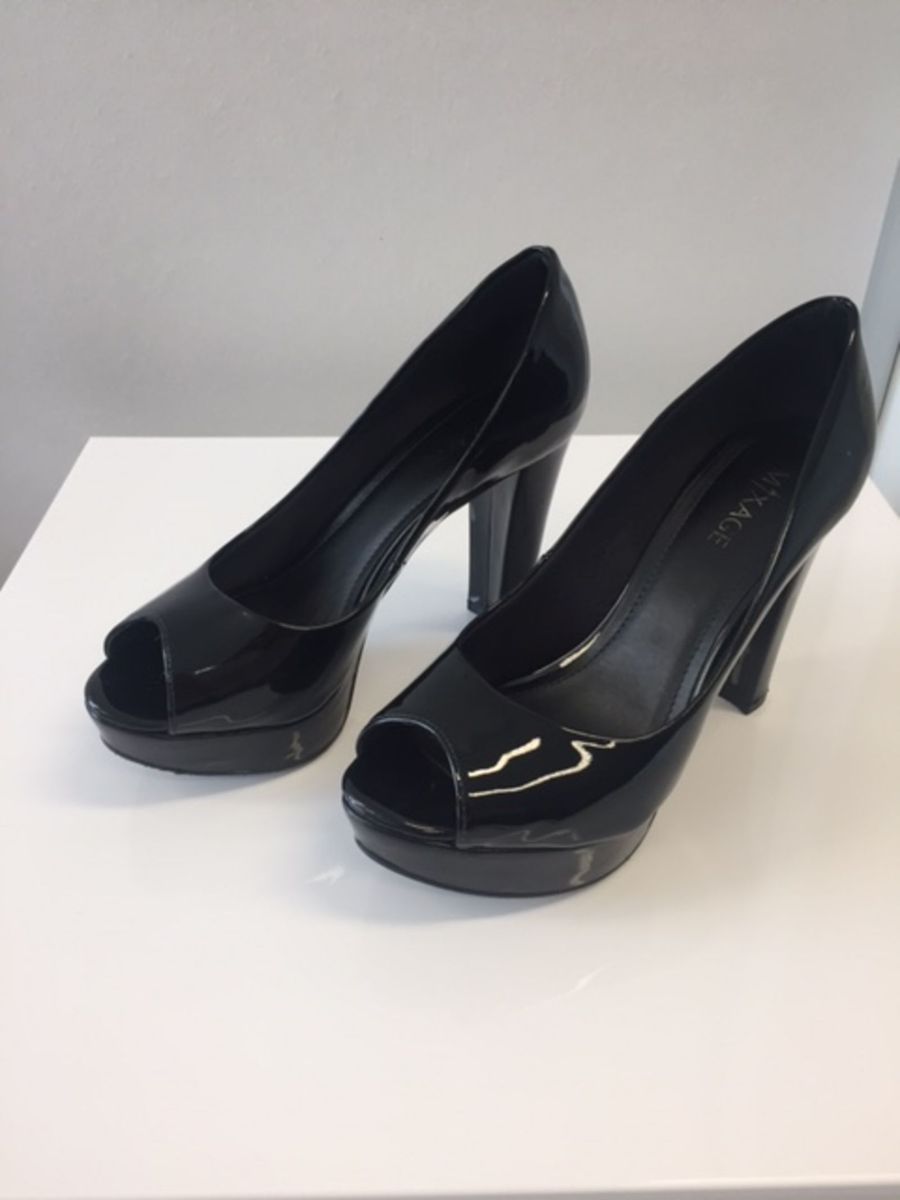 peep toe preto confortavel