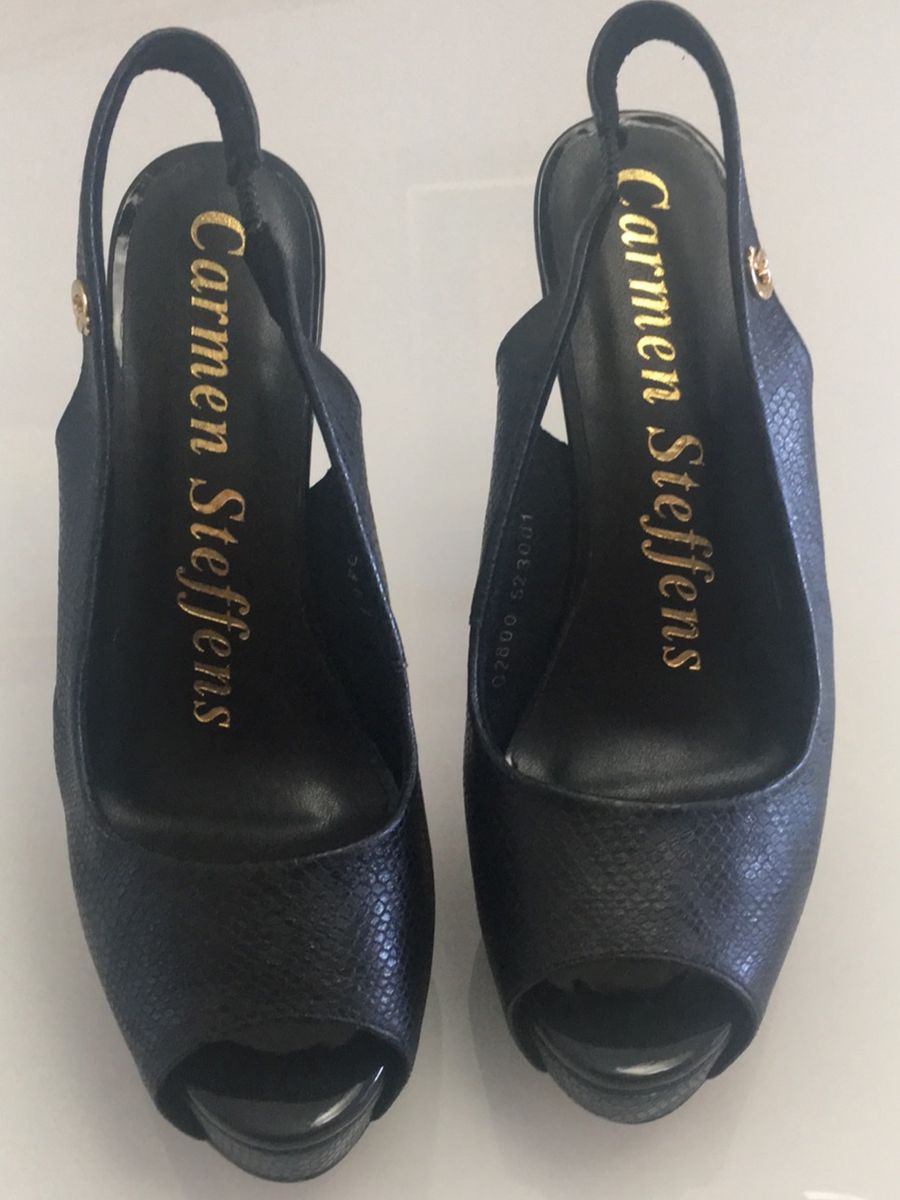 peep toe carmen steffens preto
