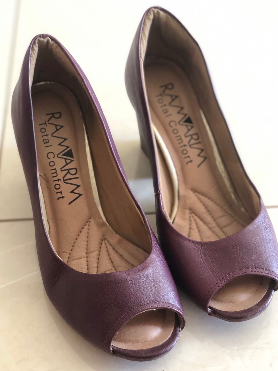 peep toe ramarim meia pata total comfort