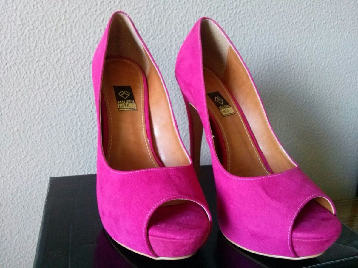 sapato peep toe rosa