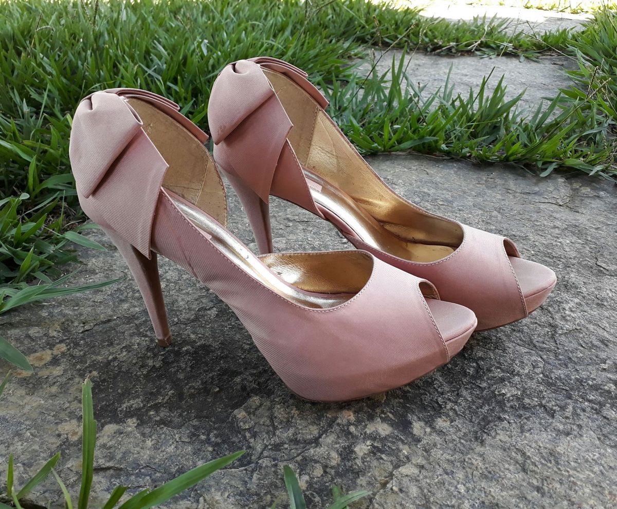 peep toe rosê - sapatos scapare