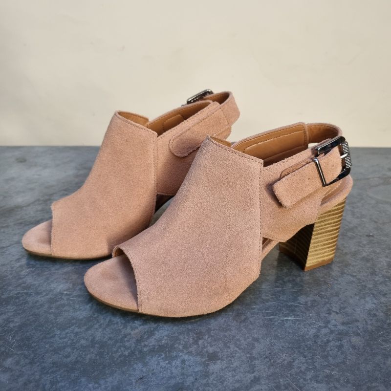 Peep Toe Satinato Bege 34 Sapato Feminino Satinato Usado