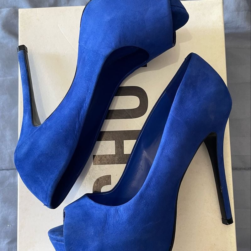 Peep toe azul store royal