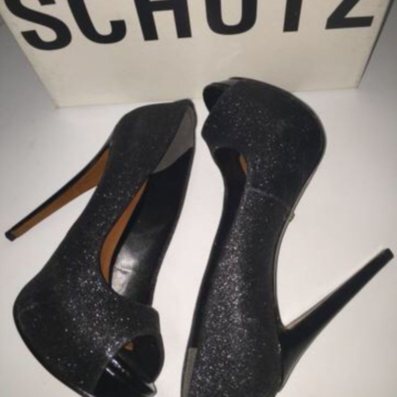 Peep Toe Schutz Preto Sapato Feminino Schutz Nunca Usado