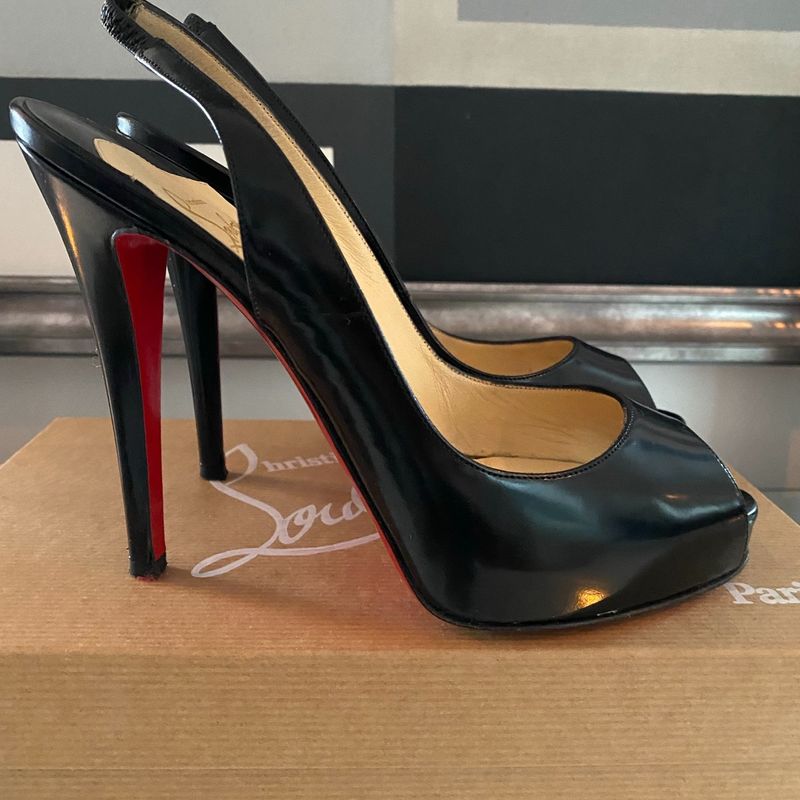 Peep Toe Christian Louboutin Original Preto Feminino