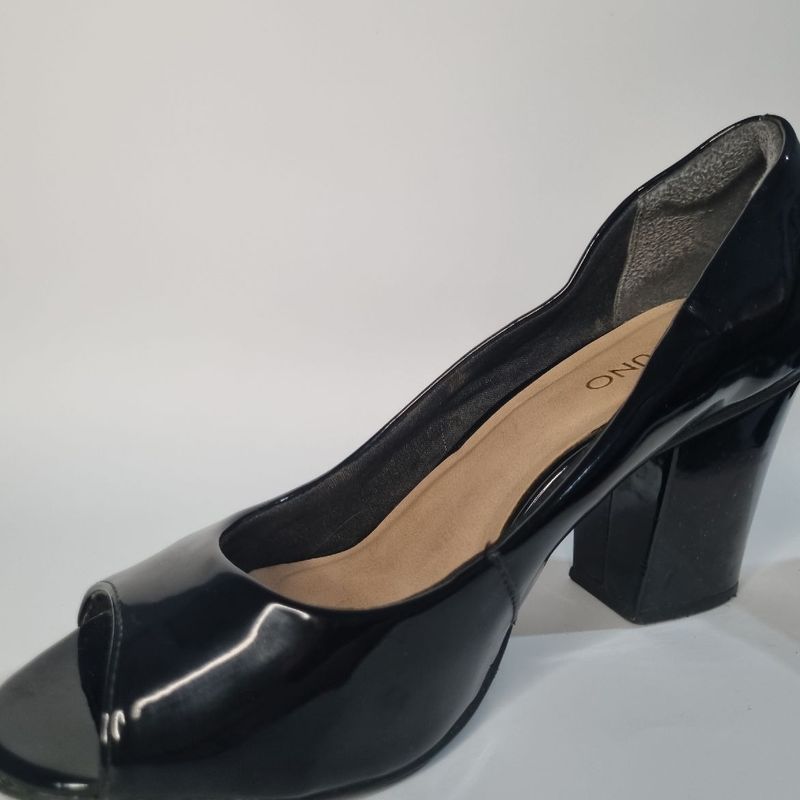 Peep Toe Feminino Salto Grosso Via Uno