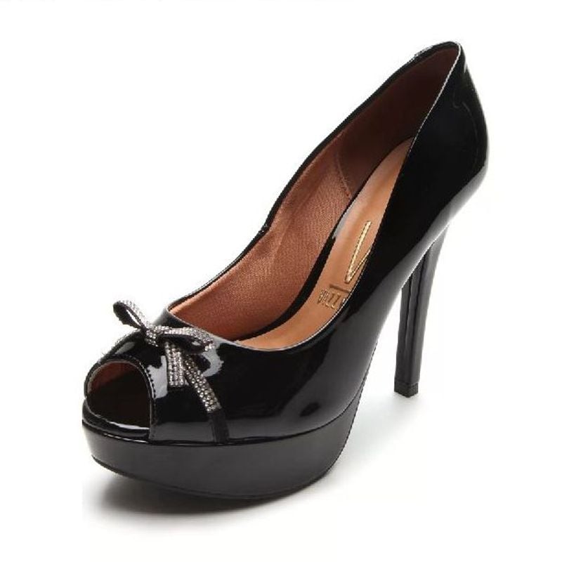 Peep toe best sale vizzano preto verniz